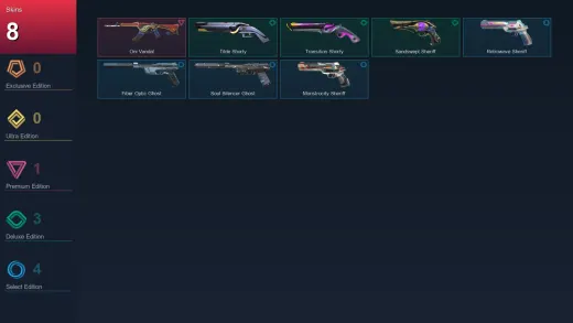 AP | Oni Vandal | Tilde Shorty | Transition Shorty | Sandswept Sheriff | 8 Skin | 25 Agent | 48 Buddy | Lv162
