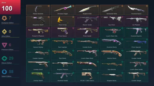 BR | Reaver Karambit | Glitchpop Dagger | Kingdom Knife | Xenohunter Knife | 100 Skin | 28 Agent | 163 Buddy | Lv290 — Valorant account