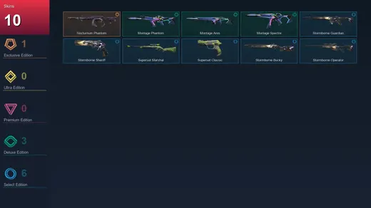 EU | Nocturnum Phantom | Montage Phantom | Montage Ares | Montage Spectre | 10 Skin | 12 Agent | 13 Buddy | Lv35