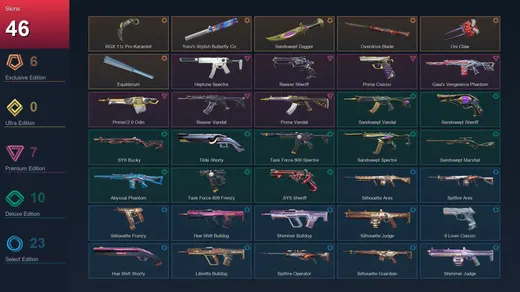 AP | RGX 11z Pro Karambit | Yoru's Stylish Butterfly Comb | Sandswept Dagger | Overdrive Blade | 46 Skin | 25 Agent | 71 Buddy | Lv161 — Valorant account