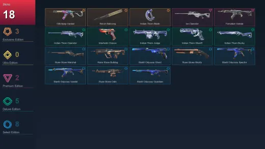 EU | Glitchpop Vandal | Recon Balisong | Iridian Thorn Blade | Ion Operator | 18 Skin | 21 Agent | 27 Buddy | Lv65