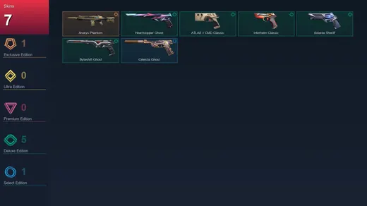 EU | Araxys Phantom | Heartstopper Ghost | ATLAS // CMD Classic | Interhelm Classic | 7 Skin | 28 Agent | 37 Buddy | Lv129 — Valorant account
