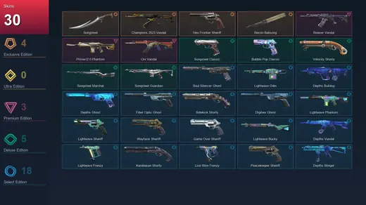 EU | Songsteel | Champions 2023 Vandal | Neo Frontier Sheriff | Recon Balisong | 30 Skin | 27 Agent | 100 Buddy | Lv228