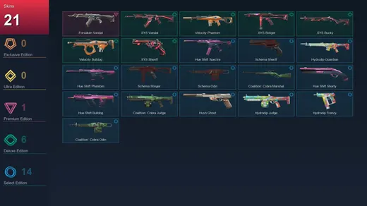 EU | Forsaken Vandal | .SYS Vandal | Velocity Phantom | .SYS Stinger | 21 Skin | 9 Agent | 23 Buddy | Lv33