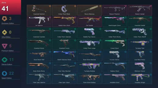 EU | Guardrail Hammer | Iridian Thorn Blade | Recon Balisong | Reaver Phantom | 41 Skin | 28 Agent | 92 Buddy | Lv246