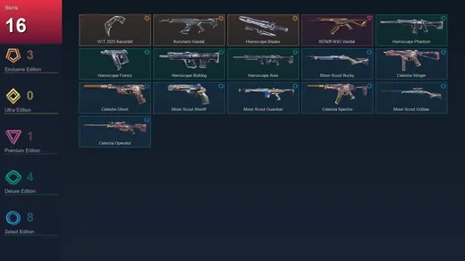 AP | VCT 2025 Karambit | Kuronami Vandal | Hieroscape Blades | XERØFANG Vandal | 16 Skin | 11 Agent | 15 Buddy | Bronze III | Lv26 — Valorant account