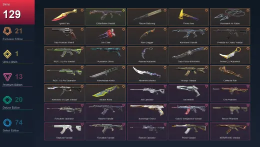 NA | Ignite Fan | Recon Balisong | Prime Axe | Kuronami no Yaiba | 129 Skin | 29 Agent | 180 Buddy | Lv412