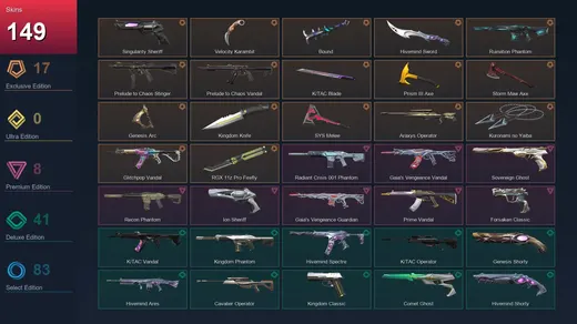 EU | Singularity Sheriff | Velocity Karambit | Bound | Hivemind Sword | 149 Skin | 29 Agent | 232 Buddy | Lv518