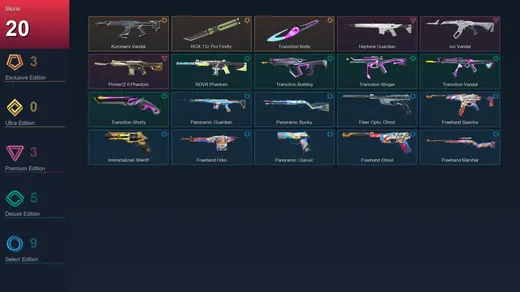 EU | Kuronami Vandal | RGX 11z Pro Firefly | Transition Knife | Neptune Guardian | 20 Skin | 26 Agent | 39 Buddy | Bronze III | Lv92 — Valorant account