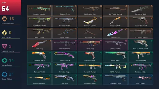 AP | Imperium Operator | Ruination Ghost | Neo Frontier Odin | Neo Frontier Marshal | 54 Skin | 29 Agent | 111 Buddy | Lv270
