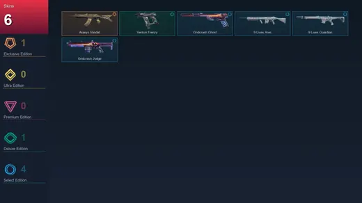 NA | Araxys Vandal | Venturi Frenzy | Gridcrash Ghost | 9 Lives Ares | 6 Skin | 7 Agent | 4 Buddy | Lv8