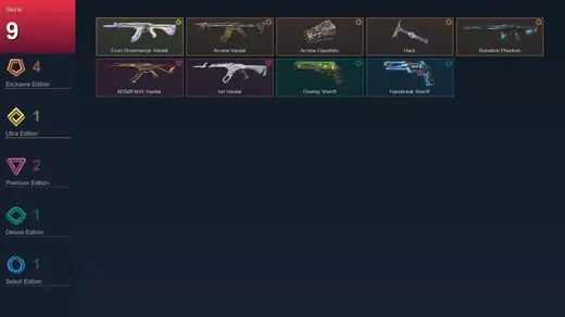 EU | Arcane Vandal | Arcane Gauntlets | Hack | Ruination Phantom | 9 Skin | 14 Agent | 9 Buddy | Lv41