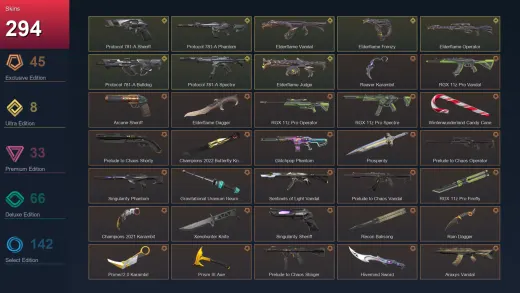 NA | Reaver Karambit | RGX 11z Pro Vandal | Arcane Sheriff | Elderflame Dagger | 294 Skin | 26 Agent | 228 Buddy | Lv312