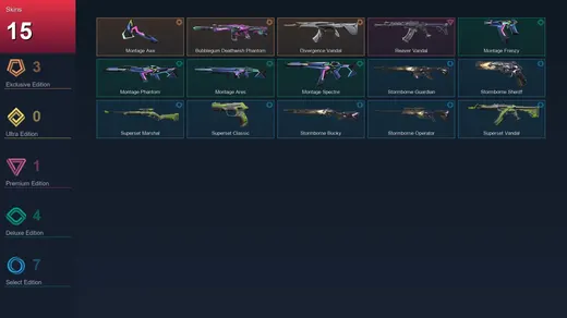 EU | Montage Axe | Bubblegum Deathwish Phantom | Divergence Vandal | Reaver Vandal | 15 Skin | 12 Agent | 15 Buddy | Lv41