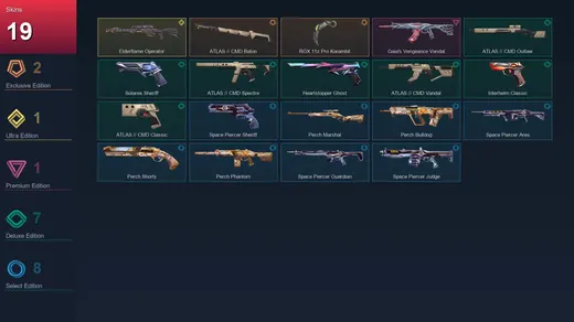 AP | ATLAS // CMD Baton | RGX 11z Pro Karambit | Elderflame Operator | Gaia's Vengeance Vandal | 19 Skin | 25 Agent | 24 Buddy | Lv98 — Valorant account