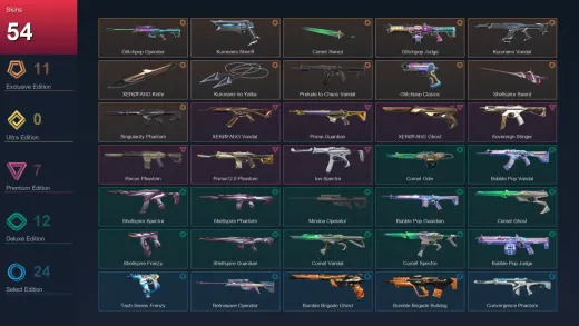 AP | Glitchpop Operator | Kuronami Sheriff | Comet Sword | Glitchpop Judge | 54 Skin | 28 Agent | 60 Buddy | Lv81