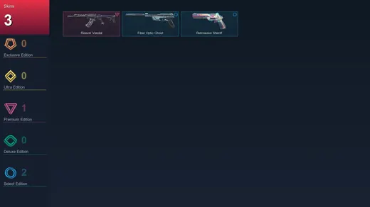 AP | Reaver Vandal | Fiber Optic Ghost | Retrowave Sheriff | 3 Skin | 26 Agent | 27 Buddy | Lv71