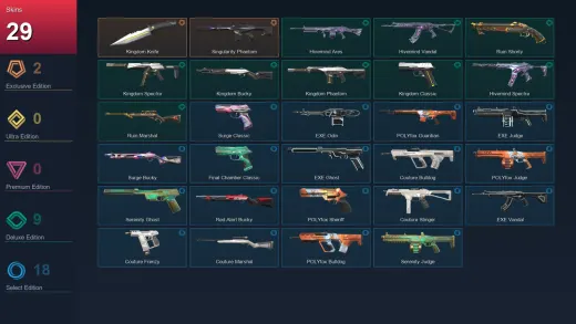 EU | Kingdom Knife | Singularity Phantom | Hivemind Ares | Hivemind Vandal | 29 Skin | 13 Agent | 29 Buddy | Lv1