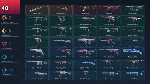 LA | Venturi Knife | Shellspire Sword | Origin Vandal | Oni Vandal | 40 Skin | 25 Agent | 50 Buddy | Lv93