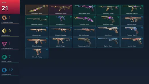 BR | Sandswept Dagger | Valiant Hero Vandal | Heartstopper Ghost | Sandswept Vandal | 21 Skin | 15 Agent | 41 Buddy | Lv127 — Valorant account