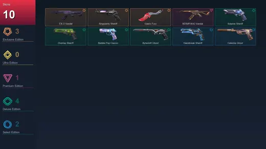 AP | EX.O Vandal | Singularity Sheriff | Gaia's Fury | XERØFANG Vandal | 10 Skin | 27 Agent | 38 Buddy | Lv144 — Valorant account