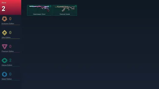 EU | Heartstopper Ghost | Titanmail Vandal | 2 Skin | 14 Agent | 8 Buddy | Lv49 — Valorant account
