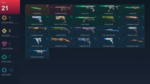 AP | Comet Sword | Magepunk Phantom | Comet Ghost | Comet Spectre | 21 Skin | 28 Agent | 76 Buddy | Lv161