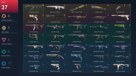 AP | Spectrum Phantom | RGX 11z Pro Firefly | Torque Coiler | Byteshift Knife | 37 Skin | 19 Agent | 39 Buddy | Lv90 — Valorant account
