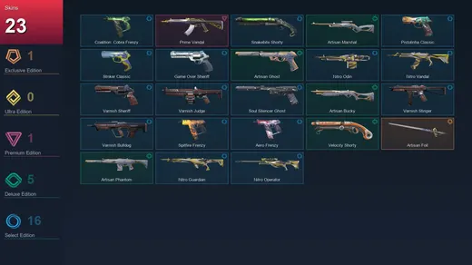 EU | Artisan Foil | Prime Vandal | Artisan Marshal | Artisan Ghost | 23 Skin | 20 Agent | 39 Buddy | Lv123 — Valorant account