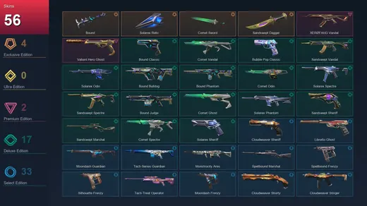 BR | Bound | Solarex Relic | Comet Sword | Sandswept Dagger | 56 Skin | 28 Agent | 94 Buddy | Lv184