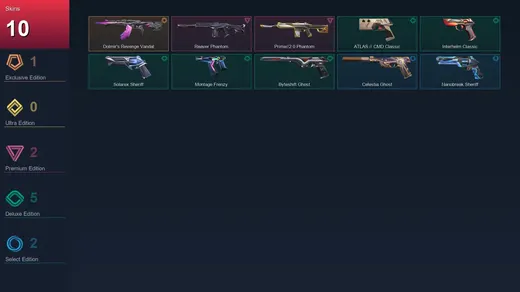 AP | Dolmir's Revenge Vandal | Reaver Phantom | Prime//2.0 Phantom | ATLAS // CMD Classic | 10 Skin | 28 Agent | 55 Buddy | Lv160 — Valorant account