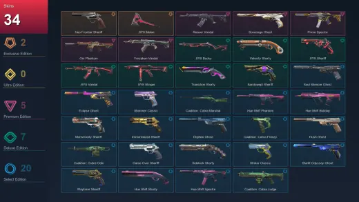 LA | Neo Frontier Sheriff | .SYS Melee | Reaver Vandal | Sovereign Ghost | 34 Skin | 25 Agent | 90 Buddy | Lv268