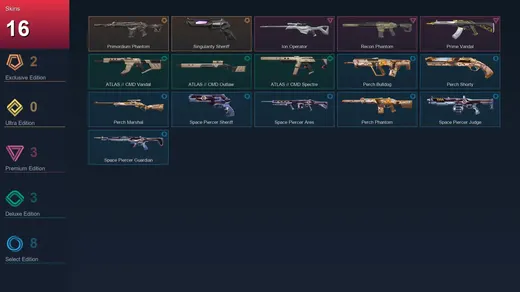 AP | Primordium Phantom | Singularity Sheriff | Ion Operator | Recon Phantom | 16 Skin | 9 Agent | 10 Buddy | Lv24 — Valorant account