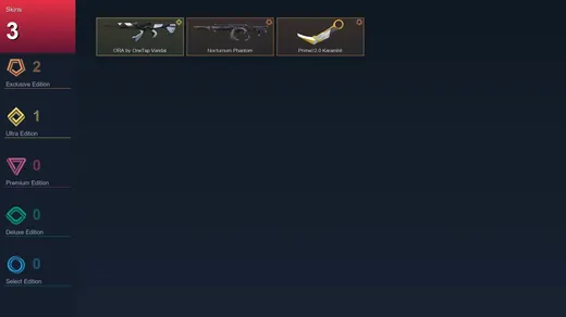 EU | Nocturnum Phantom | Prime//2.0 Karambit | ORA by OneTap Vandal | 3 Skin | 7 Agent | 8 Buddy | Lv23 — Valorant account