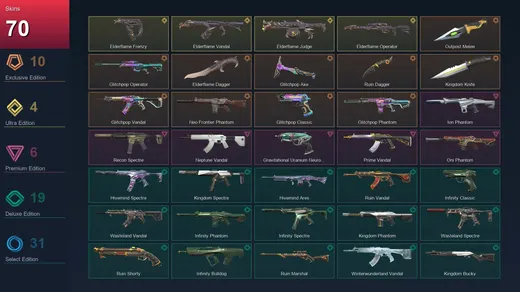 NA | Outpost Melee | Glitchpop Operator | Elderflame Dagger | Glitchpop Axe | 70 Skin | 29 Agent | 70 Buddy | Lv91
