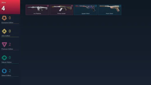 EU | Ion Phantom | Prime Vandal | Jigsaw Ghost | Hush Ghost | 4 Skin | 13 Agent | 16 Buddy | Lv62
