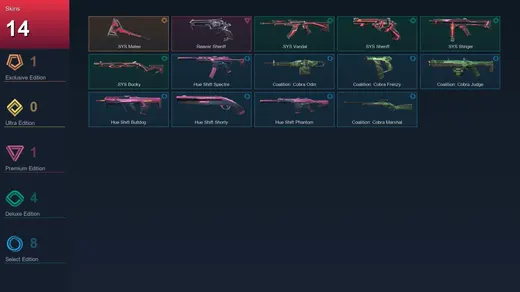 AP | .SYS Melee | Reaver Sheriff | .SYS Vandal | .SYS Sheriff | 14 Skin | 22 Agent | 41 Buddy | Lv76 — Valorant account