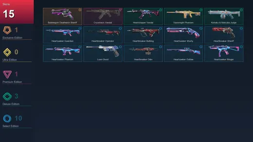 EU | Bubblegum Deathwish Sheriff | Cryostasis Vandal | Heartstopper Vandal | Nanomight Phantom | 15 Skin | 28 Agent | 13 Buddy | Lv29