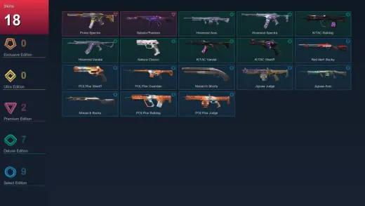 NA | Prime Spectre | Nebula Phantom | Hivemind Ares | Hivemind Spectre | 18 Skin | 7 Agent | 15 Buddy | Lv23
