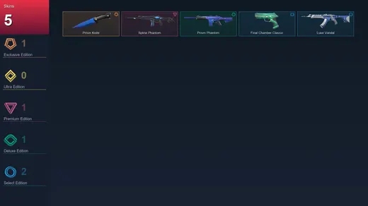 NA | Prism Knife | Spline Phantom | Prism Phantom | Final Chamber Classic | 5 Skin | 9 Agent | 14 Buddy | Lv26 — Valorant account