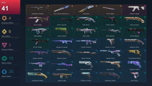 AP | Singularity Phantom | Yoru's Stylish Butterfly Comb | Tilde Knife | K/TAC Blade | 41 Skin | 26 Agent | 99 Buddy | Lv209