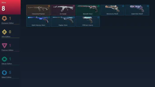 AP | ChronoVoid Phantom | Ion Vandal | Byteshift Ghost | Monstrocity Sheriff | 8 Skin | 27 Agent | 57 Buddy | Lv165