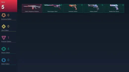 EU | Gaia's Vengeance Phantom | Heartstopper Ghost | Interhelm Classic | Solarex Sheriff | 5 Skin | 28 Agent | 35 Buddy | Lv111 — Valorant account