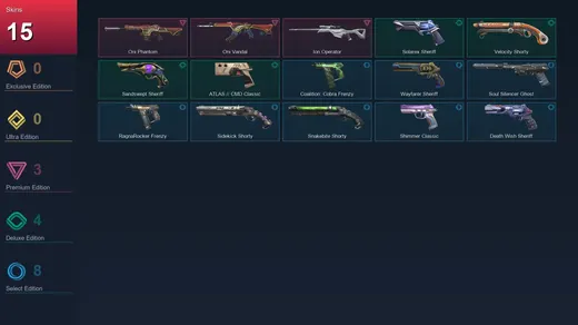 AP | Oni Phantom | Oni Vandal | Ion Operator | Solarex Sheriff | 15 Skin | 29 Agent | 85 Buddy | Lv223