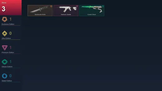 AP | Xenohunter Knife | Neptune Vandal | Comet Ghost | 3 Skin | 20 Agent | 27 Buddy | Lv53