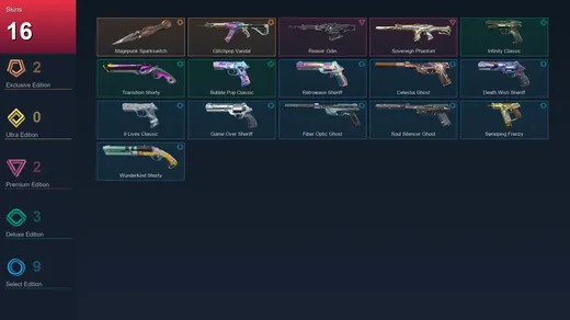 EU | Magepunk Sparkswitch | Glitchpop Vandal | Reaver Odin | Sovereign Phantom | 16 Skin | 28 Agent | 81 Buddy | Lv198