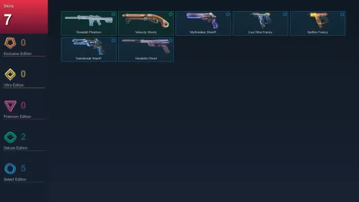 AP | Snowfall Phantom | Velocity Shorty | Mythmaker Sheriff | Live Wire Frenzy | 7 Skin | 27 Agent | 80 Buddy | Lv156