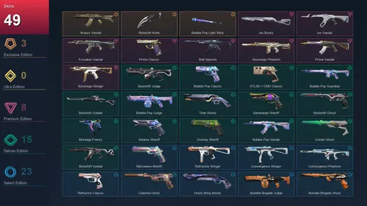 EU | Araxys Vandal | Byteshift Knife | Bubble Pop Light Stick | Ion Bucky | 49 Skin | 28 Agent | 112 Buddy | Lv239