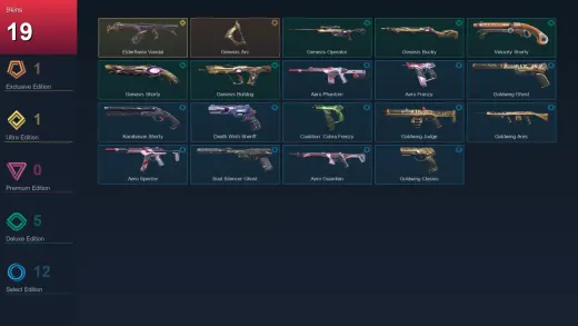 EU | Genesis Arc | Elderflame Vandal | Genesis Operator | Genesis Bucky | 19 Skin | 21 Agent | 51 Buddy | Lv96