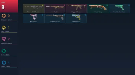 LA | Protocol 781-A Phantom | Oni Phantom | Magepunk Spectre | Velocity Shorty | 8 Skin | 23 Agent | 44 Buddy | Lv102